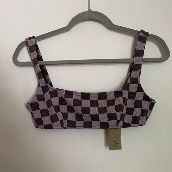 NWT THRILLS Aalto Ribbed Square Crop Bikini Top - Picture 2 of 7